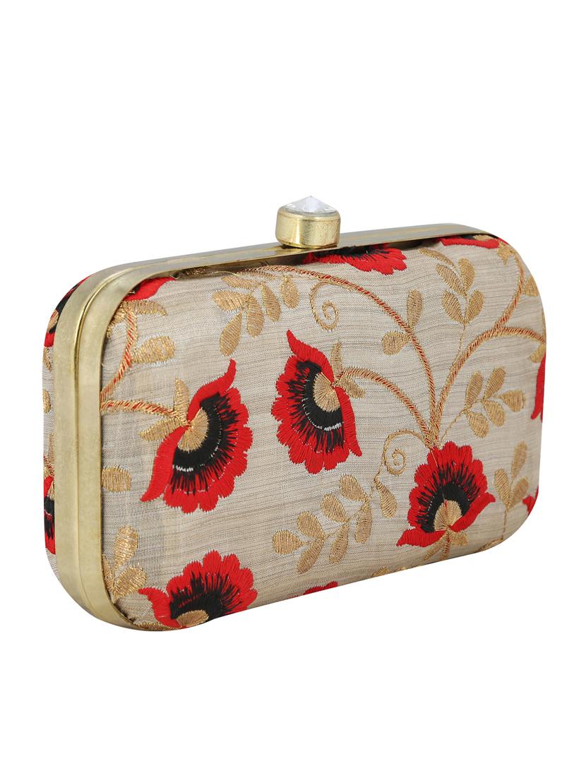 beige metal box clutch - 13736167 - Zoom Image - 5