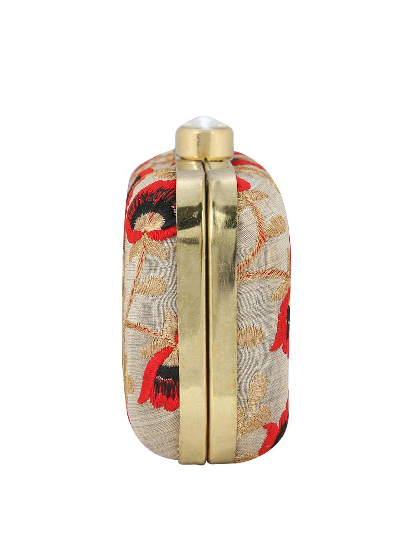 beige metal box clutch - 13736167 - Zoom Image - 6