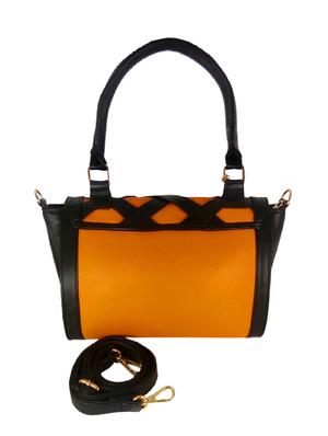 Yellow leatherette regular handbag - 13740460 - Standard Image - 2