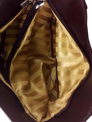brown leatherette regular handbag - 13740477 - Standard Image - 3