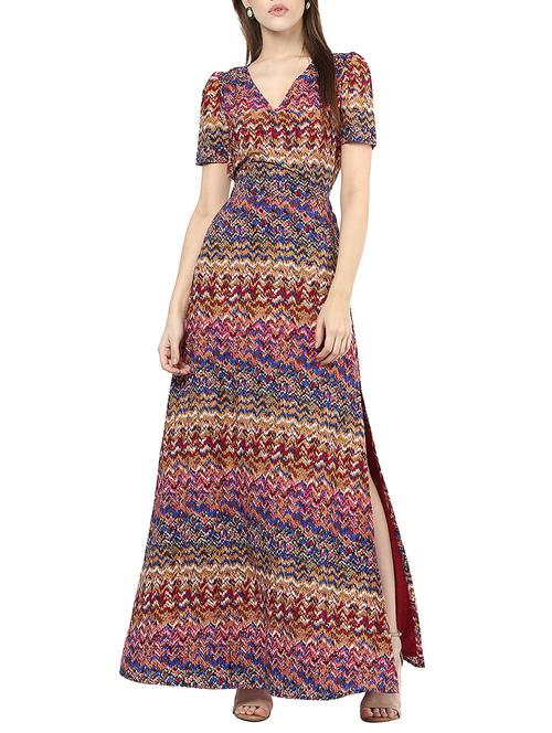 red crepe maxi dress - 13741081 - Standard Image - 1