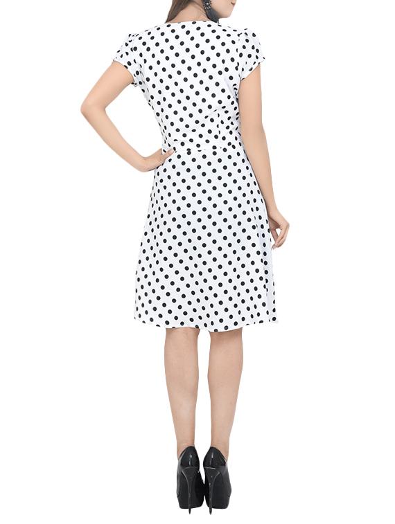 polka dot overlap neck dress - 13741152 - Zoom Image - 3