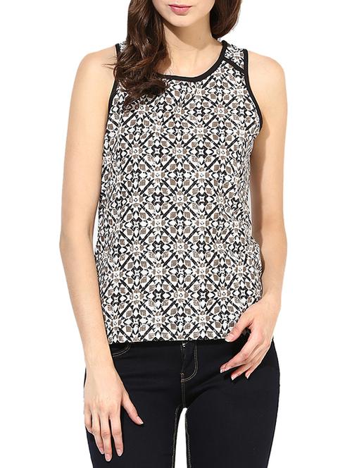 round neck printed top - 13743073 - Standard Image - 1