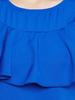 blue poly crepe ruffle top - 13744564 - Standard Image - 4