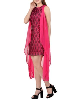 pink sheath dress with attached shrug - 13746577 - Standard Image - 2