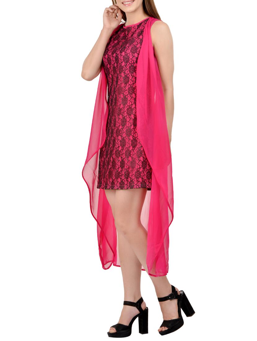 pink sheath dress with attached shrug - 13746577 - Zoom Image - 2