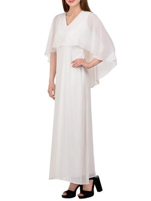white cape sleeve maxi dress - 13746586 - Standard Image - 2