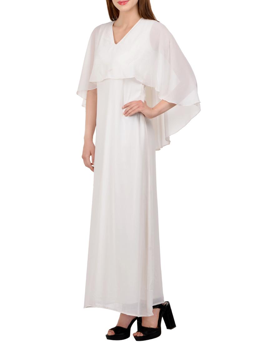 white cape sleeve maxi dress - 13746586 - Zoom Image - 2
