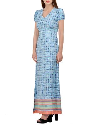 blue printed maxi dress - 13746587 - Standard Image - 2