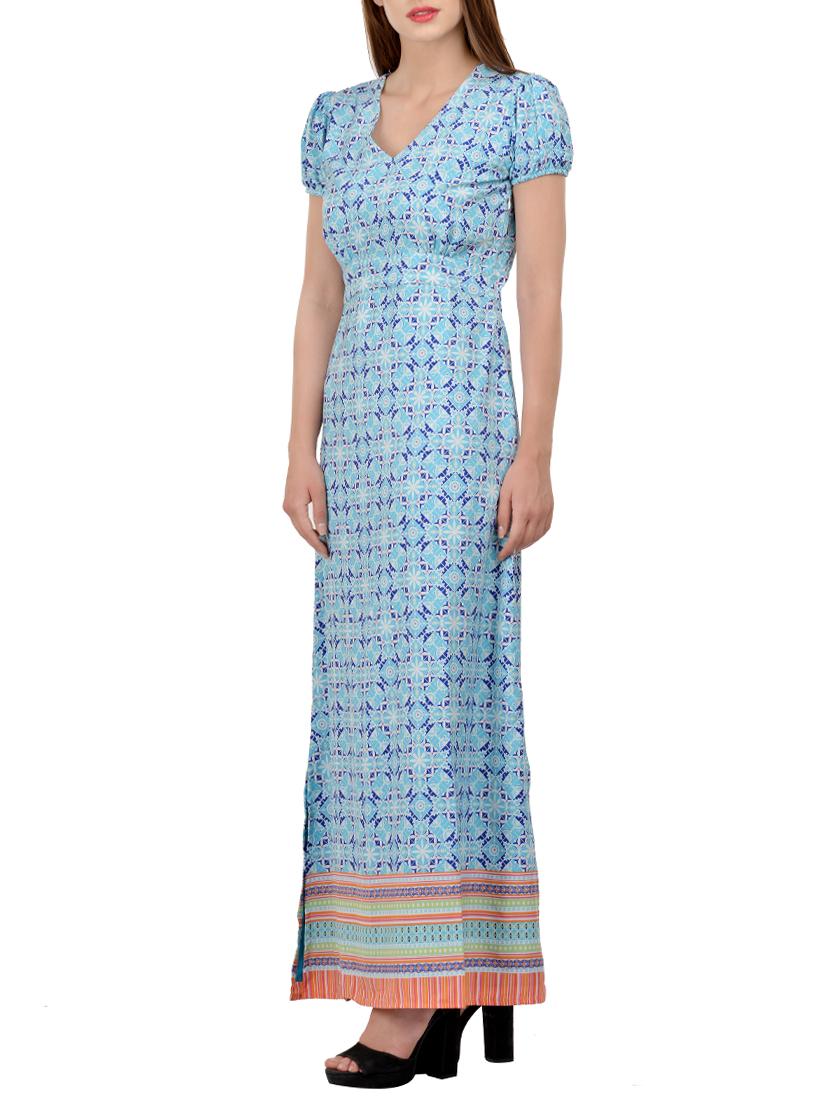 blue printed maxi dress - 13746587 - Zoom Image - 2