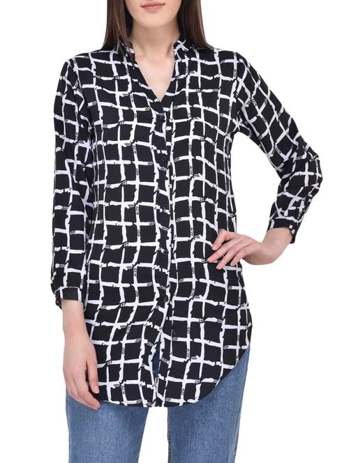 black crepe regular shirt - 13747426 - Standard Image - 1