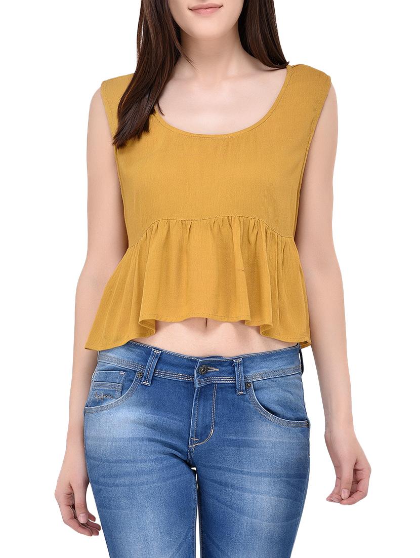 women's peplum round neck top