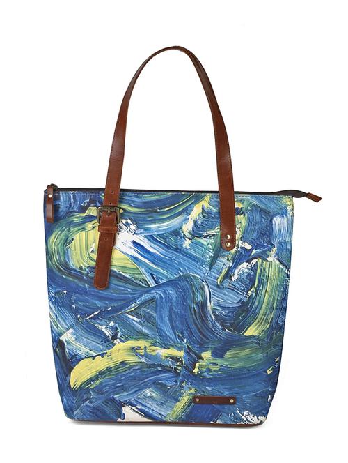 blue canvas printed tote - 13748085 - Standard Image - 1