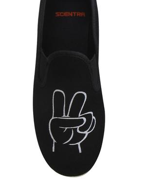 black canvas casual slipons - 13748339 - Standard Image - 4