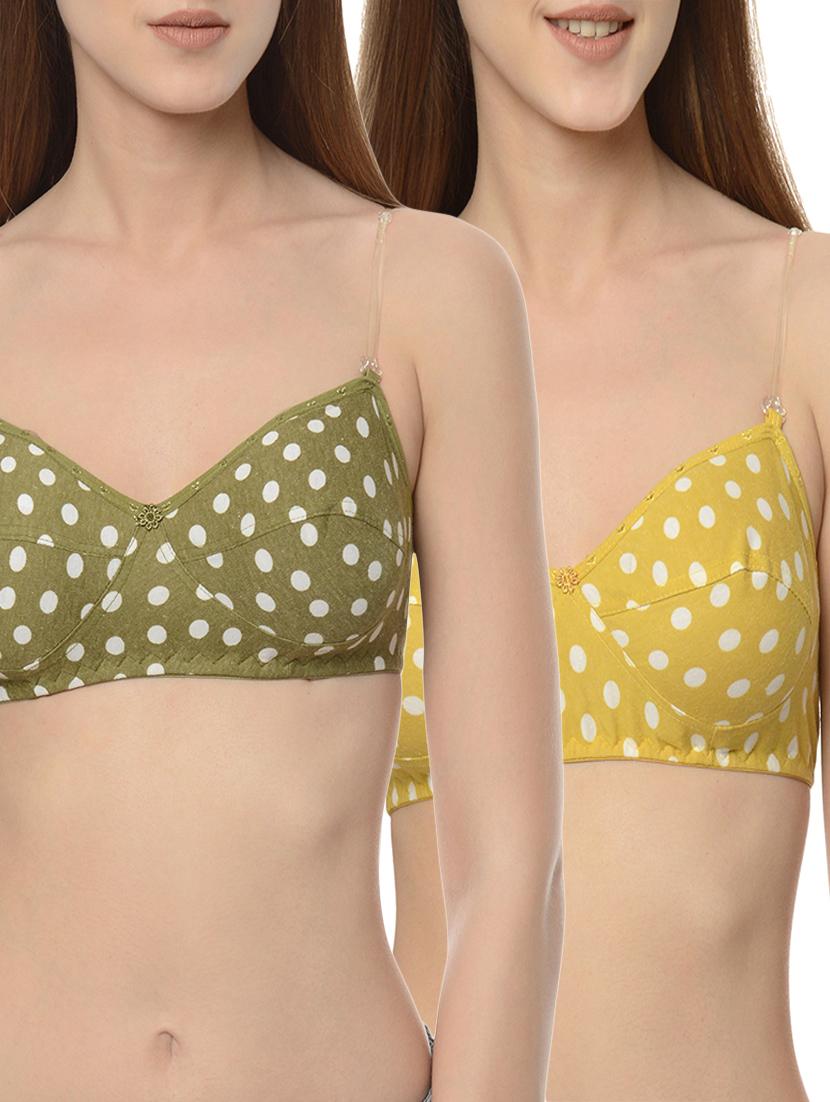 set of 2 multicolored polka dots printed nylon bras - 13748435 - Zoom Image - 1