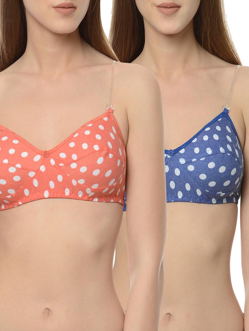 set of 2 multicolored polka dots printed nylon bras - 13748445 - Zoom Image - 1