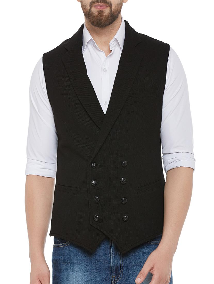 black cotton waist coat - 13749269 - Zoom Image - 1