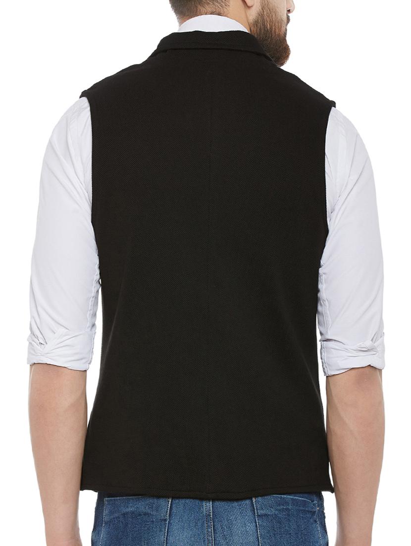 black cotton waist coat - 13749269 - Zoom Image - 3