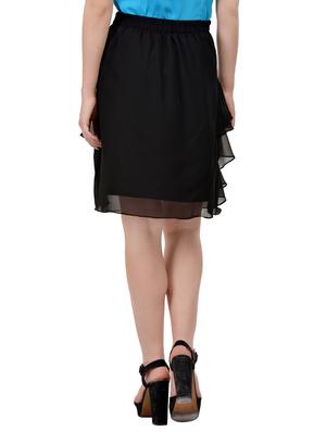 black georgette ruffle skirt - 13750286 - Standard Image - 3