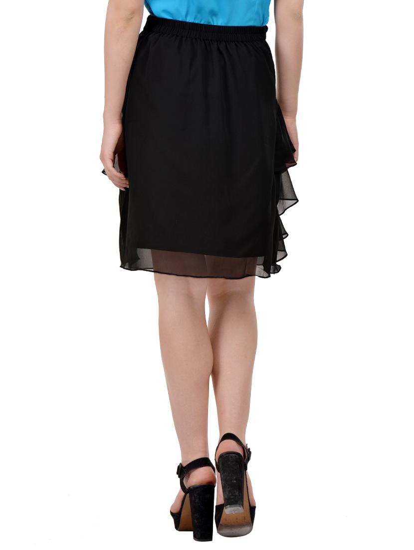 black georgette ruffle skirt - 13750286 - Zoom Image - 3