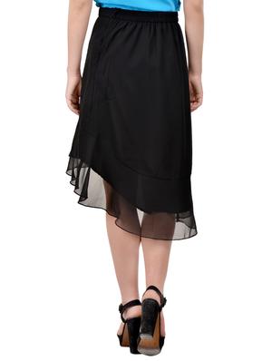 black georgette high low skirt - 13750287 - Standard Image - 3