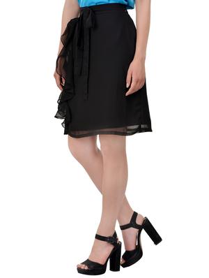 black georgette ruffle skirt - 13750288 - Standard Image - 2