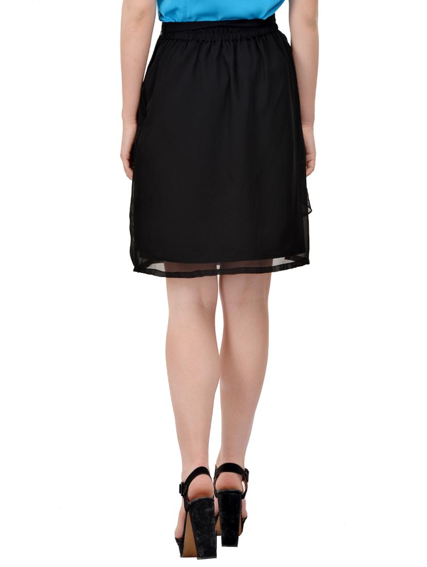 black georgette ruffle skirt - 13750288 - Zoom Image - 3
