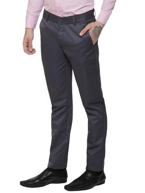 grey cotton flat front formal trouser - 13751368 - Standard Image - 2