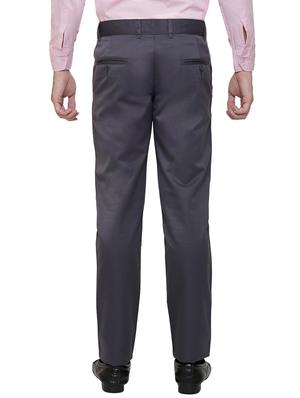 grey cotton flat front formal trouser - 13751368 - Standard Image - 3