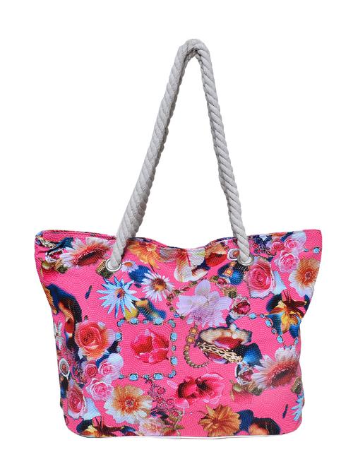 multi colored polyester printed tote - 13752222 - Standard Image - 1