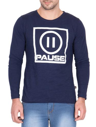 navy blue cotton t-shirt - 13753136 - Very Small Image - 1