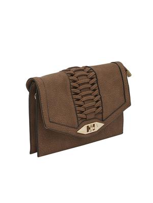 brown leatherette regular clutch - 13756894 - Standard Image - 4