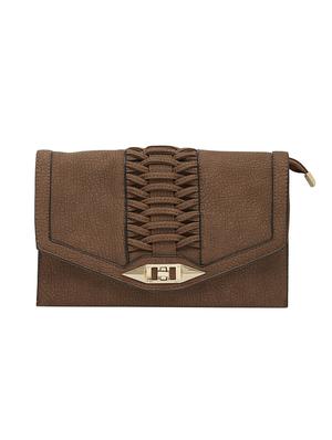 brown leatherette regular clutch - 13756894 - Standard Image - 5