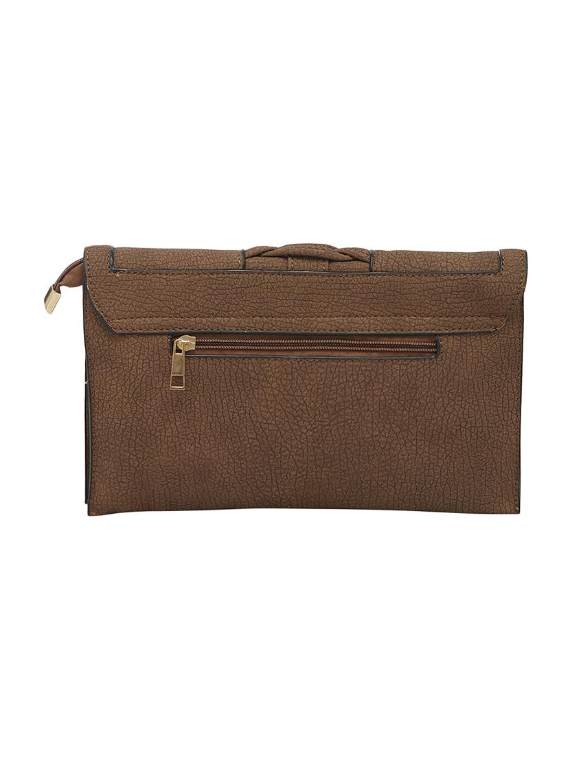 brown leatherette regular clutch - 13756894 - Zoom Image - 2