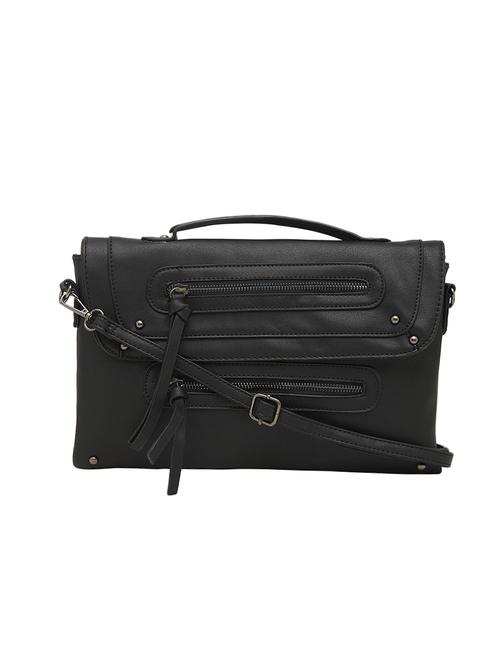 black leatherette regular sling bag - 13756896 - Standard Image - 1