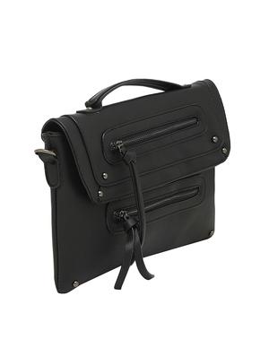 black leatherette regular sling bag - 13756896 - Standard Image - 4