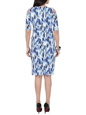 blue printed sheath dress - 13756991 - Standard Image - 3