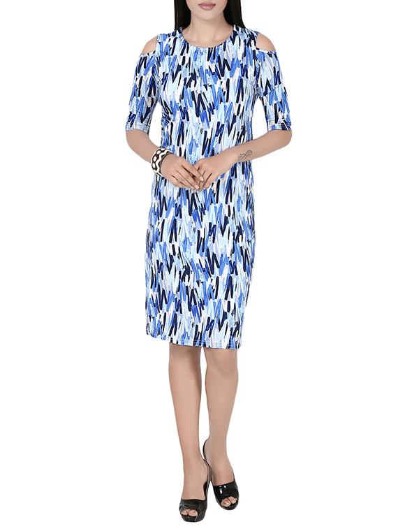 blue printed sheath dress - 13756991 - Zoom Image - 1