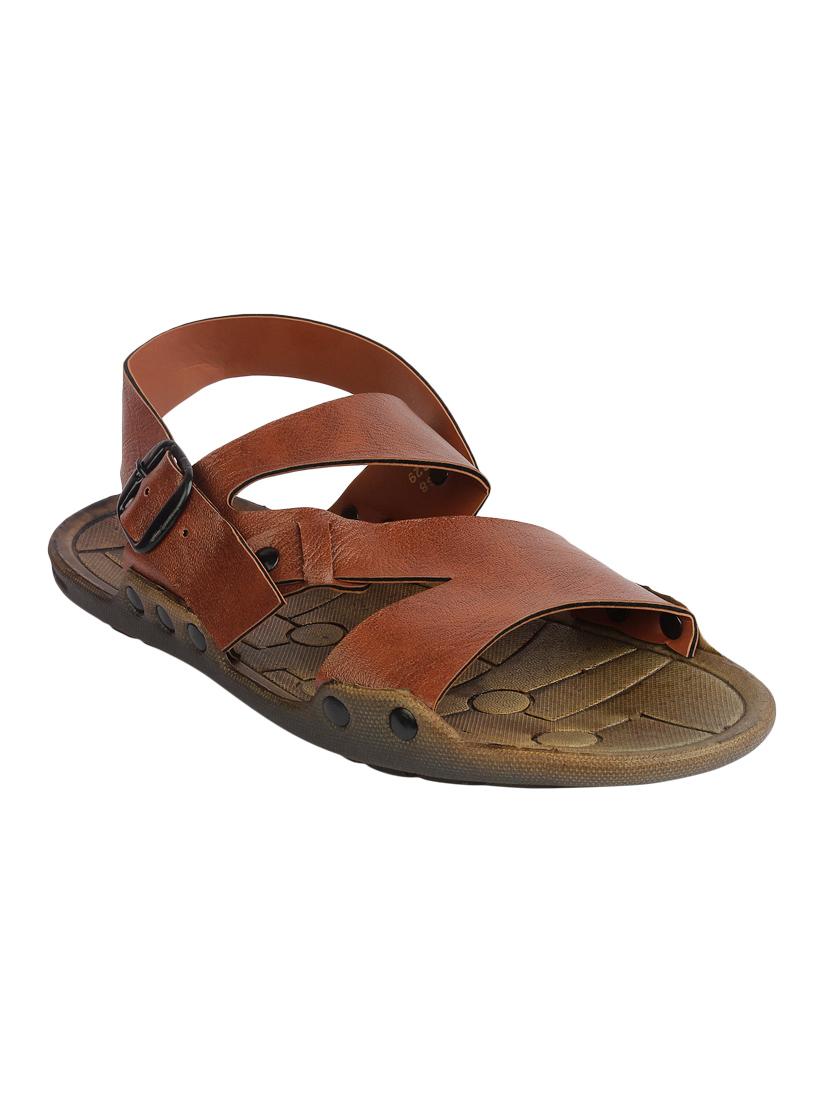 brown leather back strap sandals - 13764609 - Zoom Image - 1