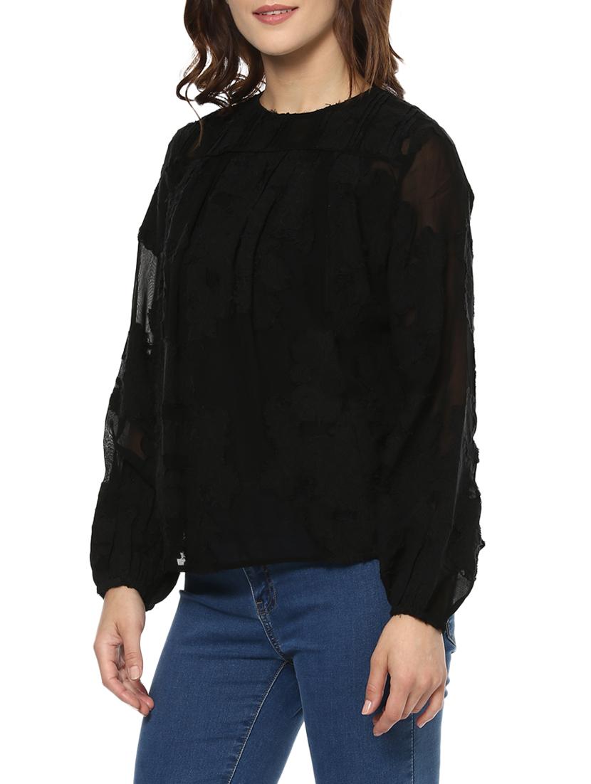 black viscose regular top - 13764687 - Zoom Image - 2