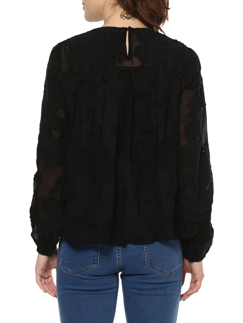 black viscose regular top - 13764687 - Zoom Image - 3