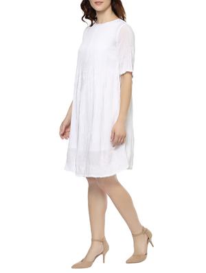 white viscose aline dress - 13764717 - Standard Image - 2