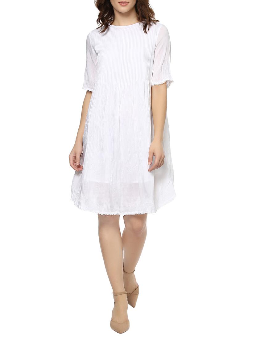 white viscose aline dress - 13764717 - Zoom Image - 1