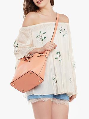pink leatherette hobo handbag - 13764787 - Standard Image - 6