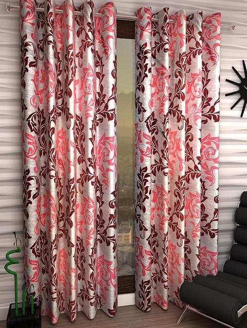 flossy pink polyester single door curtain - 13766021 - Standard Image - 1