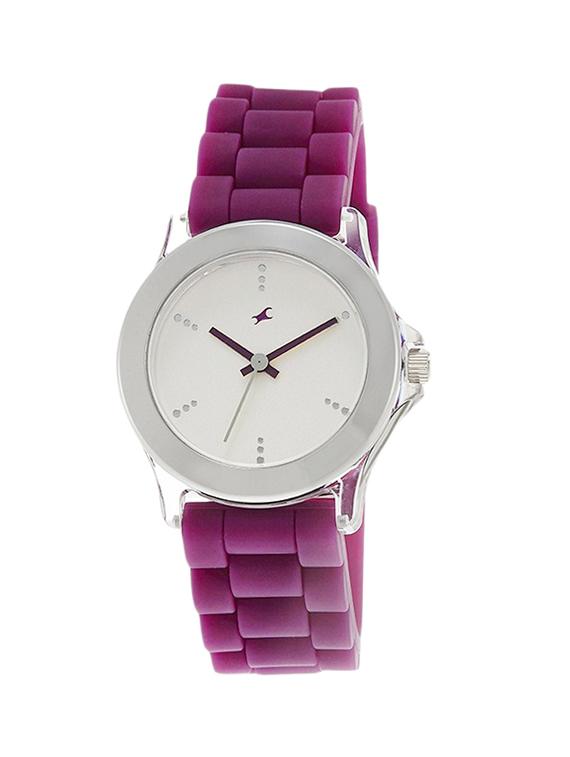 fastrack white dial watch for women - 9827pp06