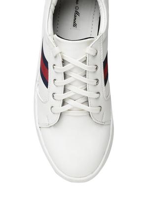 white leatherette lace up sneaker - 13769752 - Standard Image - 4