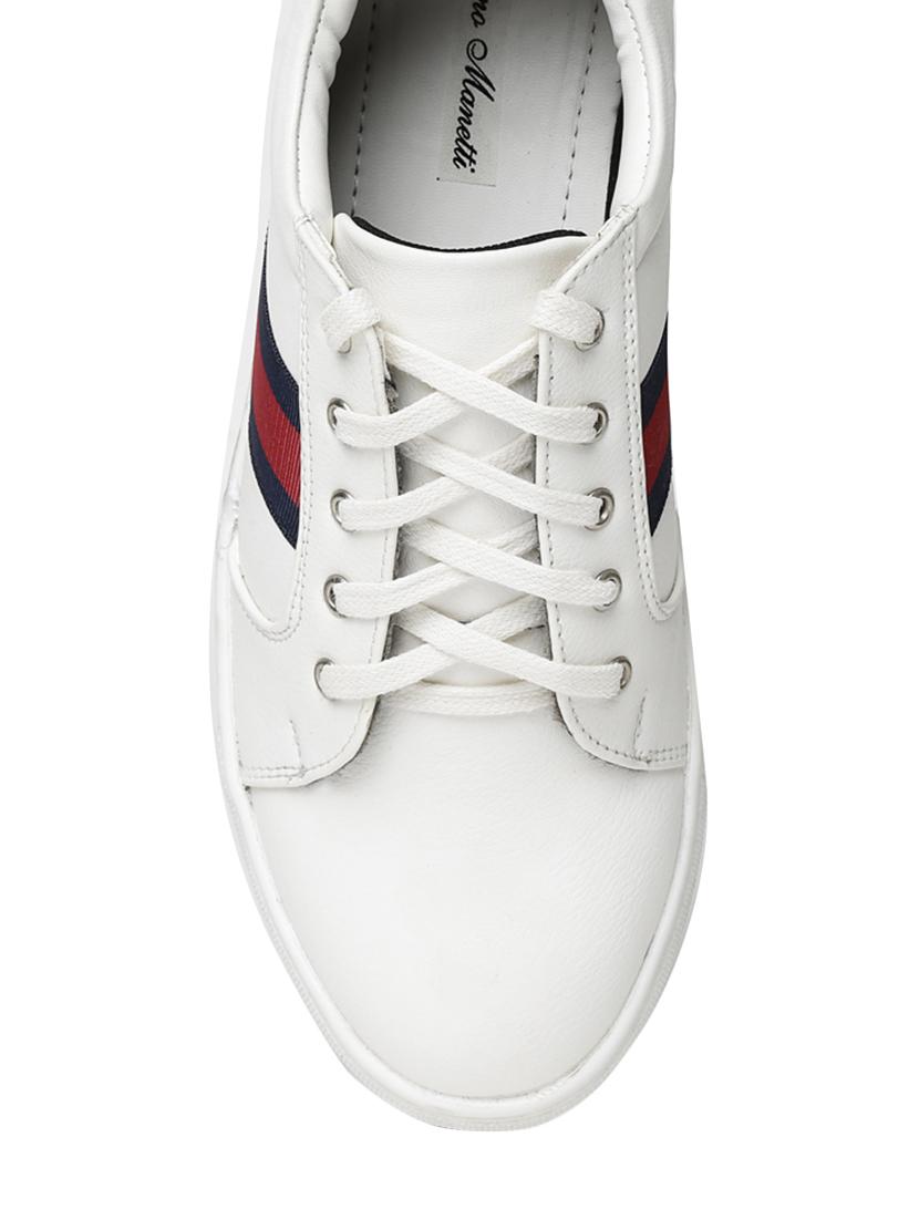 white leatherette lace up sneaker - 13769752 - Zoom Image - 4