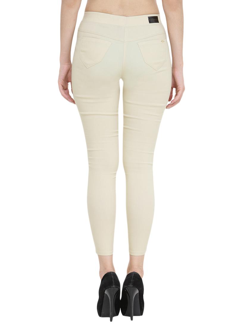 solid beige cotton jegging - 13773080 - Zoom Image - 3