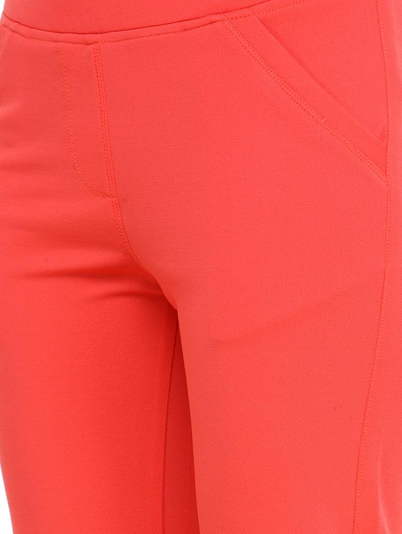 peach cotton flat front trouser - 13773085 - Zoom Image - 4